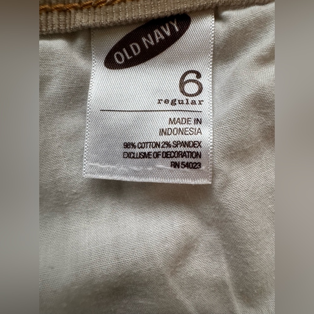 Old Navy Corduroy Pants Sz 6 Regular Low Rise Camel Khaki Y2K - Picture 6 of 9